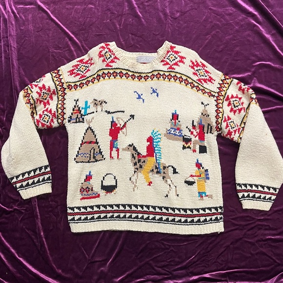 Price Firn VTG 90s Native American Aztec Sweater